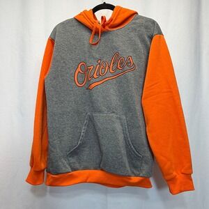 Baltimore Orioles O's Hoodie Adult Large Gray Orange MLB Baseball Sweatshirt